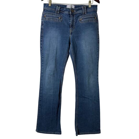 Sz 10 Y2K VTG Levi Strauss Mid Rise Boot Cut Jeans No Back Pockets Buckle Baddie - Picture 1 of 5